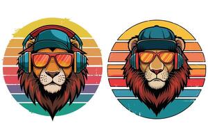T-shirt design based on lion vector