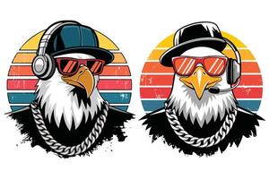 T-shirt design based on cool eagle vector