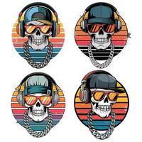 T-shirt design based on cool skull vector