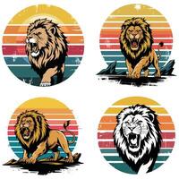 T-shirt design based on wild lion vector