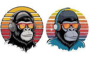 T-shirt design based on gorilla vector