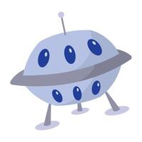 Isolated colored ufo spaceship icon vector