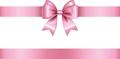 pink bow with ribbon vector