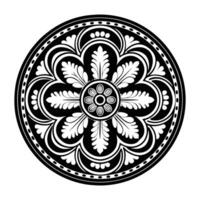 Black and white circle mandala lineart vector