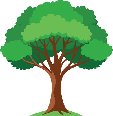 Cartoonish green tree illustration 2025