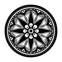 abstract floral ornament round black and white mandala lineart new 2025,unique,trendy vector