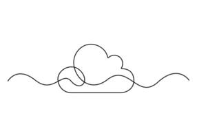 One continuous line icon cloud. Single cloud line art. Graphic illustration vector