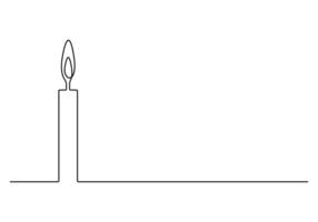 Candle one continuous line icon. Single line art candle. Graphic illustration vector
