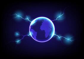 Abstract background with futuristic voltage lightning vector