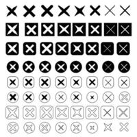 Close button element for web development or mobile Application. Cross icon sign to build platform or ui design and mockup. vector