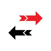 Two arrows pointing in opposite directions vector