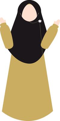 Illustration of a Muslim teacher teaching in class