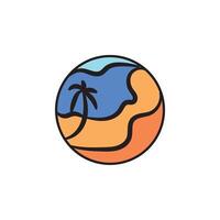 Tropical Sunset Abstract Palm Silhouettes on a Vibrant Gradient vector