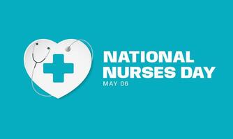 National nurses day may 06 banner with green background vector