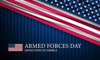 Army forces day background with american flag and stripes vector