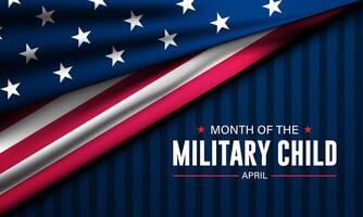 Month of the military child april April Background Design Illustration vector
