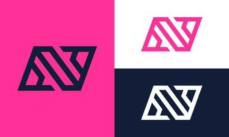 Modern N line logo. vector