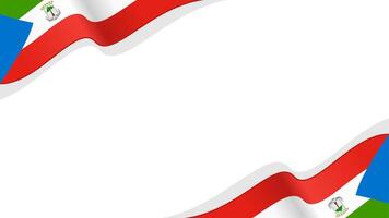 wavy Equatorial Guinea flag frame background with copy space for text. for national day vector