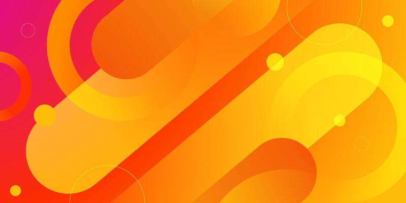 Abstract colorful dynamic orange 3D background. Overlap circle geometric shapes pattern.