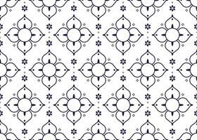 outline floral Portuguese style of ethnic fabric seamless pattern, design for cloth, carpet, batik, wallpaper, wrapping etc. vector