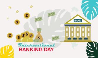 International Banking Day With Leafs vector