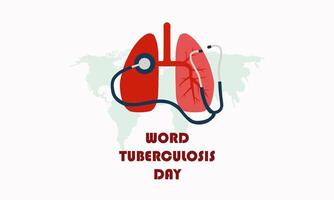 World Tuberculosis Day Lungs With Stetoskop vector