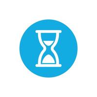 illustration of an hourglass flat design inside a circle. vector