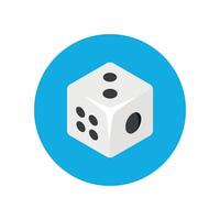 A illustration of a dice game design inside a circle. vector