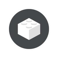 illustration of lego game design on a circle. vector
