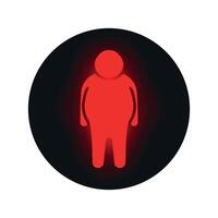 design illustration of a red icon signalling fat people, not ideal. vector