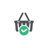 illustration of shopping cart design and check mark symbol. vector