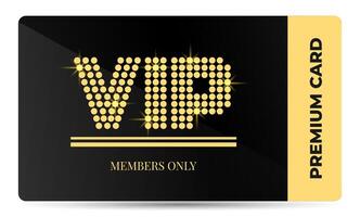 Golden VIP text element with luxurious shiny design. Premium card for gym, spa, lounge, exclusive access. illustration vector