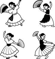 Dance Coloring Pages displaying kids and infants in a vivacious group illustration vector