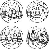 Line art coloring page of nature in format vector