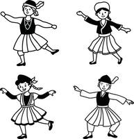 Dance Coloring Pages capturing kids and toddlers in a merry group illustration vector