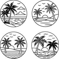 Line drawing of nature coloring page in vector