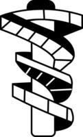 Hand drawn illustration showing spiral stairs architecture vector