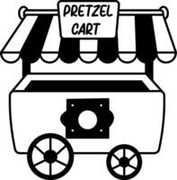 Pretzel cart illustration in hand drawn style vector