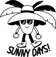 A glyph sticker of sunny days vector