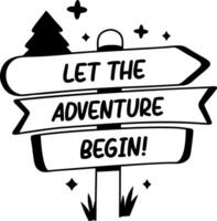 Adventure board sticker in glyph style vector