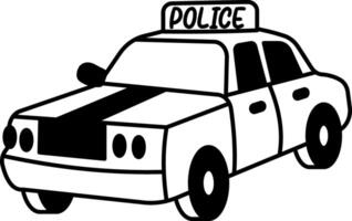 Doodle illustration showing a nyc police car vector