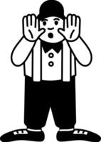 Mime performance hand drawn character illustration vector