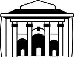 A hand drawn illustration showing public library building vector