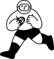 Doodle character illustration showing a rugby player vector