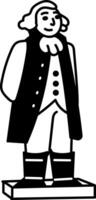 Nyc famous alexander statue, hand drawn style illustration vector
