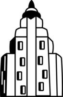 A hand drawn illustration of new york skyscraper building vector