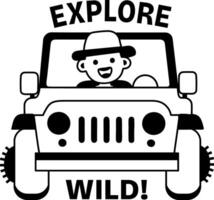 Explore wild sticker in glyph style vector