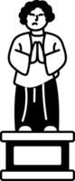 Doodle style illustration showing famous roosevelt statue vector