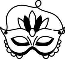 A hand drawn icon depicting a masquerade mask vector