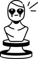 A hand drawn icon depicting a crying magic statue vector